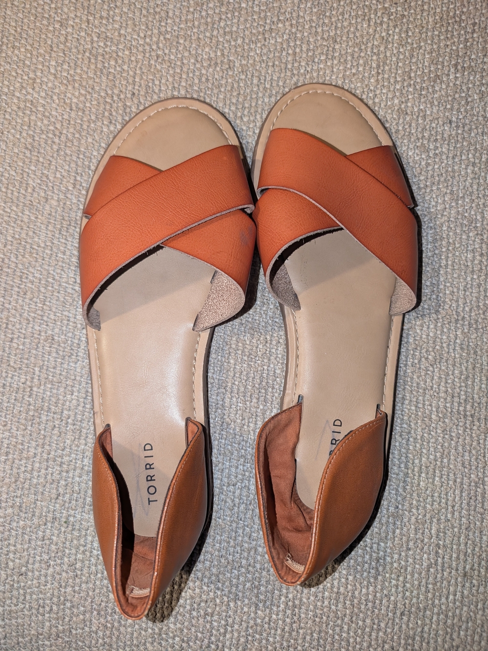torrid Orange Cross‑Band D'Orsay Flat Sandals